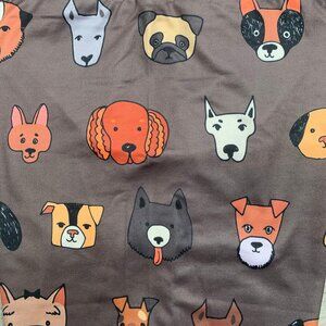Puppy Dog Faces Print Soft Leggings w/ Yoga Band Pocket